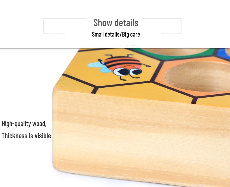 Montessori Beehive Game: Toddler Color Recognition & Development Toy for Boys (Ages 0-3)