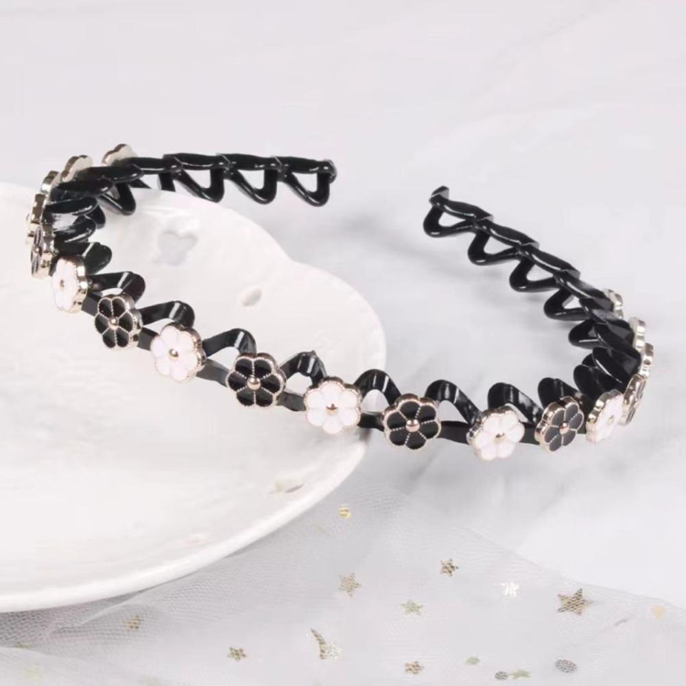 Flower Braided Tools Hairband Pearl Hair Toothed Headband  Hair Styling Accessory
