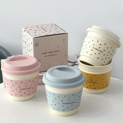 Macaron Ceramic Coffee Cup High Value Creative Breakfast Cup Hand Held Series Portable Cup Stars Simple