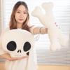 Soft Plush Skull And Crossbones Halloween Throw Pillow For Festive Home Decoration