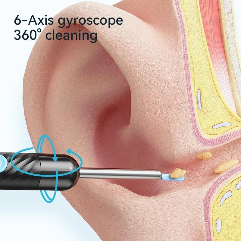 Wireless Ear Wax Removal With Camera Rechargeable Ear Cleaner 8 Megapixels Check Camera with 6 Pcs Ear Spoon Set Canal Clean