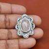 Rose Quartz Oval Gemstone Ring, Handmade Boho Designer Ring, 925 Silver Ring, Statement Ring, Partywear Ring, Thanksgiving Gift