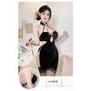 Sex Underwear Sexy Hollow High Slit Cheongsam Hot Temptation Naked Back Large Size Pajamas Skirt Uniform Wholesale 2491