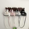 Mini- Bowlingtasche mit Pünktchenmuster und Vichy-Rüschenbesatz Niedliche Blumenverzierung Vielseitiger oberer Griff und Umhängetasche Süße Tasche für Pendler