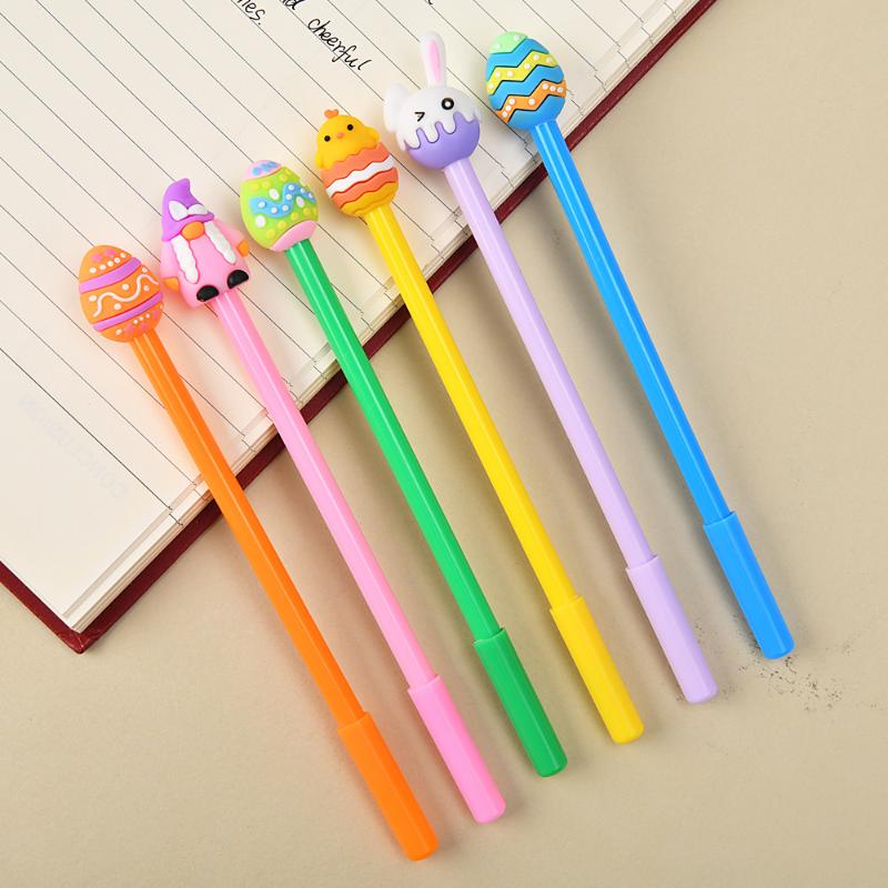 New New 1/5/10Pcs Easter Cartoon Silicone Rabbit Gel Pen Cute Writing Pen For Students Stationery School Supplies Creative Gift
