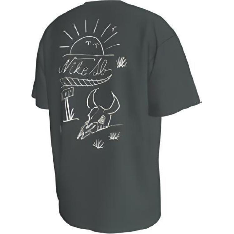 

Nike Sb Tee M90 Train Mor Breathable Letter Cartoon Print Design Casual Crew Neck Short Sleeve T-Shirt Unisex Tops Green FZ5282338 M