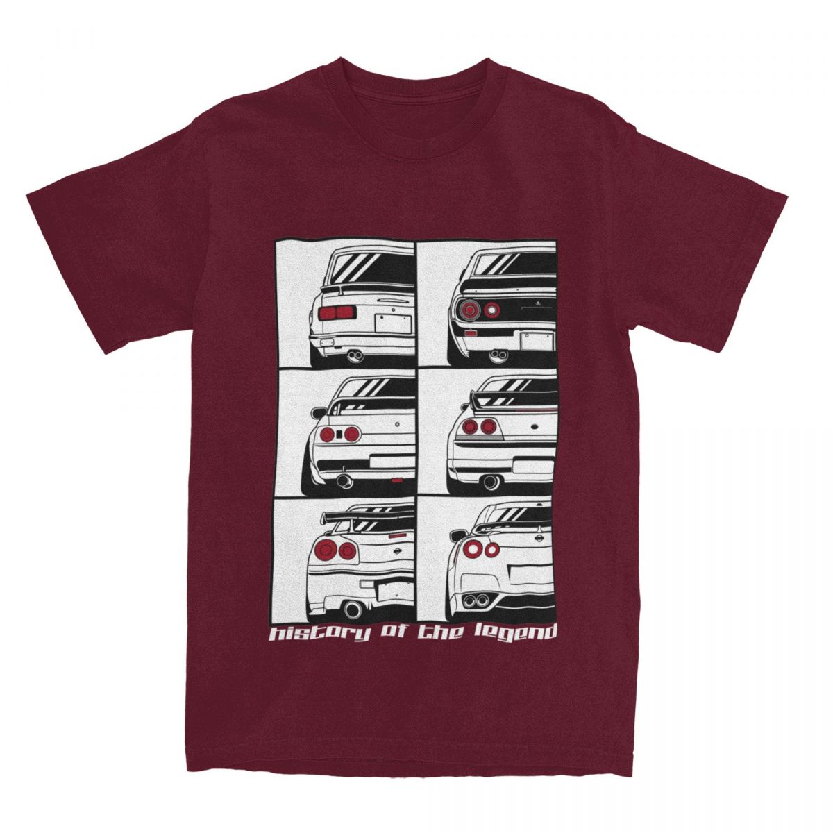 

Потрясающая футболка JDM GTR Skyline History для мужчин и женщин из чистого хлопка Japan Car Gt-r R34 футболки одежда для подарка на день рождения XXXXXL бордовый