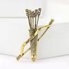 Fashion Creative Alloy Rhinestone Bow And Arrow Brooch Personalized High-End Men'S And Women'S Suit Coat Corsage Jewelry Pin