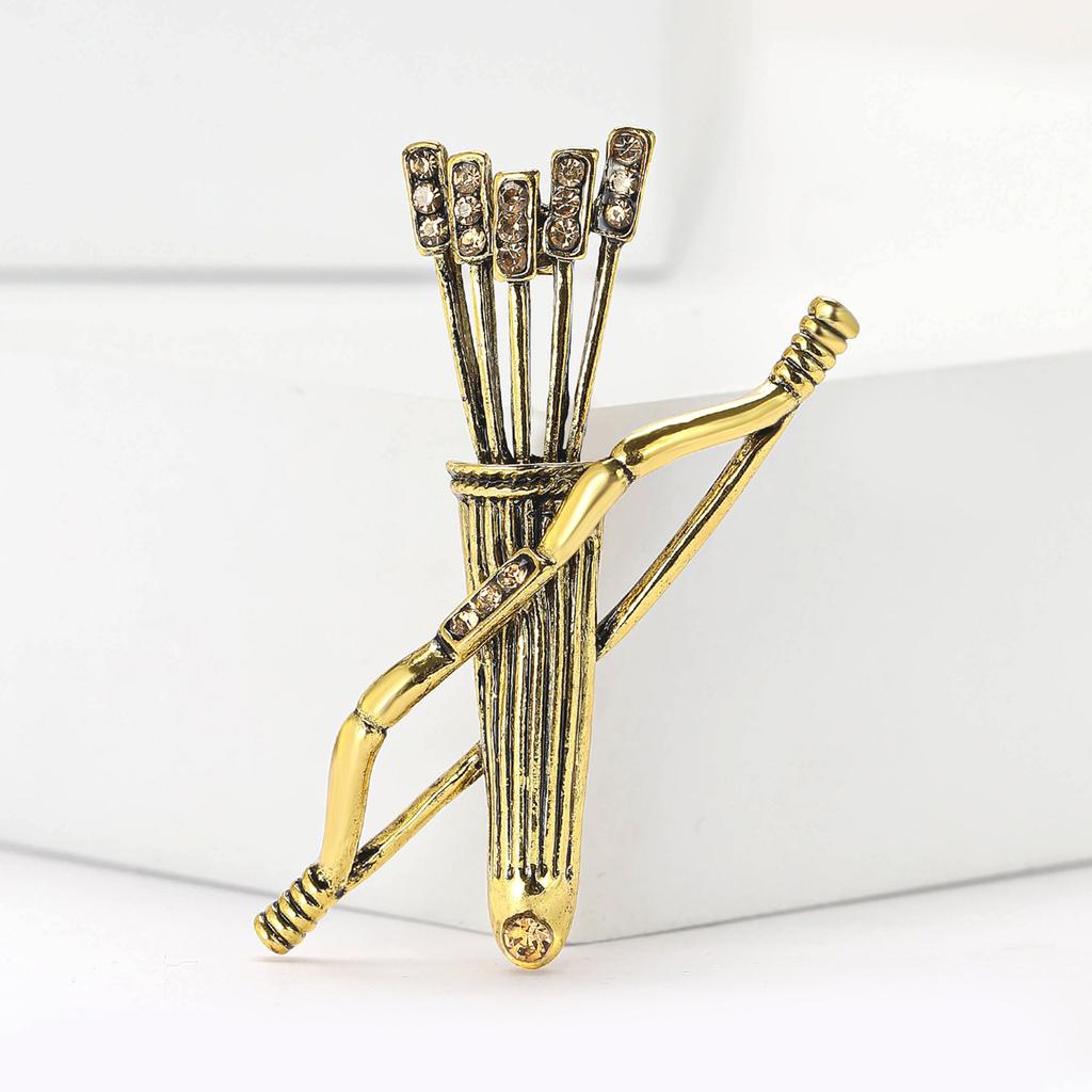 Fashion Creative Alloy Rhinestone Bow And Arrow Brooch Personalized High-End Men'S And Women'S Suit Coat Corsage Jewelry Pin