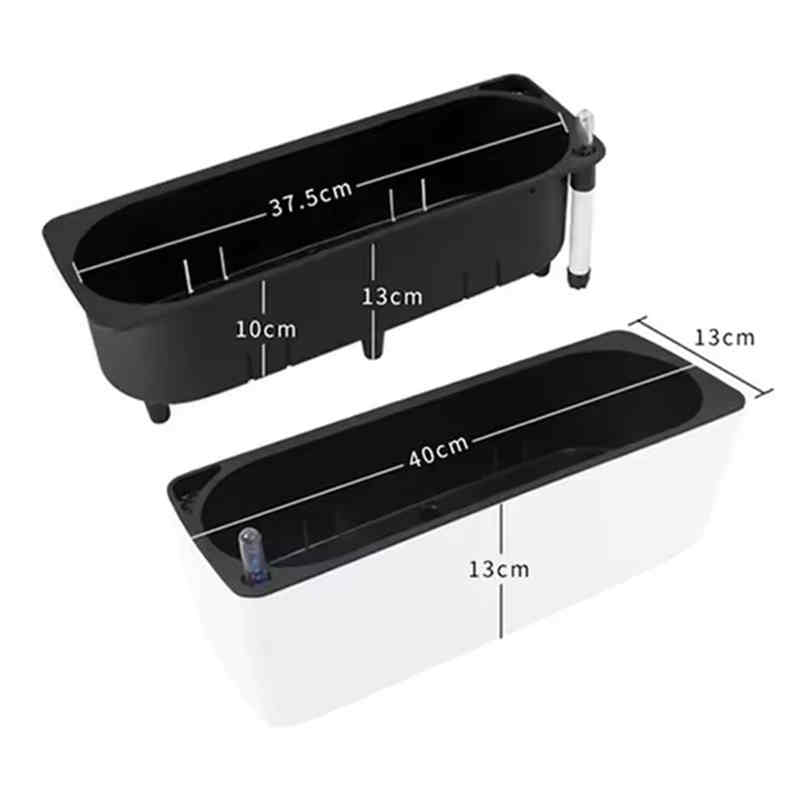 Plant Flower Pot with Water Level Indicator Garden Balcony Bonsai Planting Pot Flower Decorations Rectangular Desktop Planter