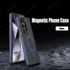 Magnetic Phone Case For Samsung Galaxy S25 S23 S22 S24 Ultra Plus  Wireless charging Matte Translucent Shockproof Cover