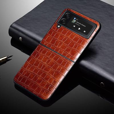 Luxus Krokodil Leder Handy Tasche Fall Für Samsung Galaxy Z Flip 3 Flip4 Flip 4 5g Flip3 Zflip4 Anti -Knock Ausgestattet Abdeckung