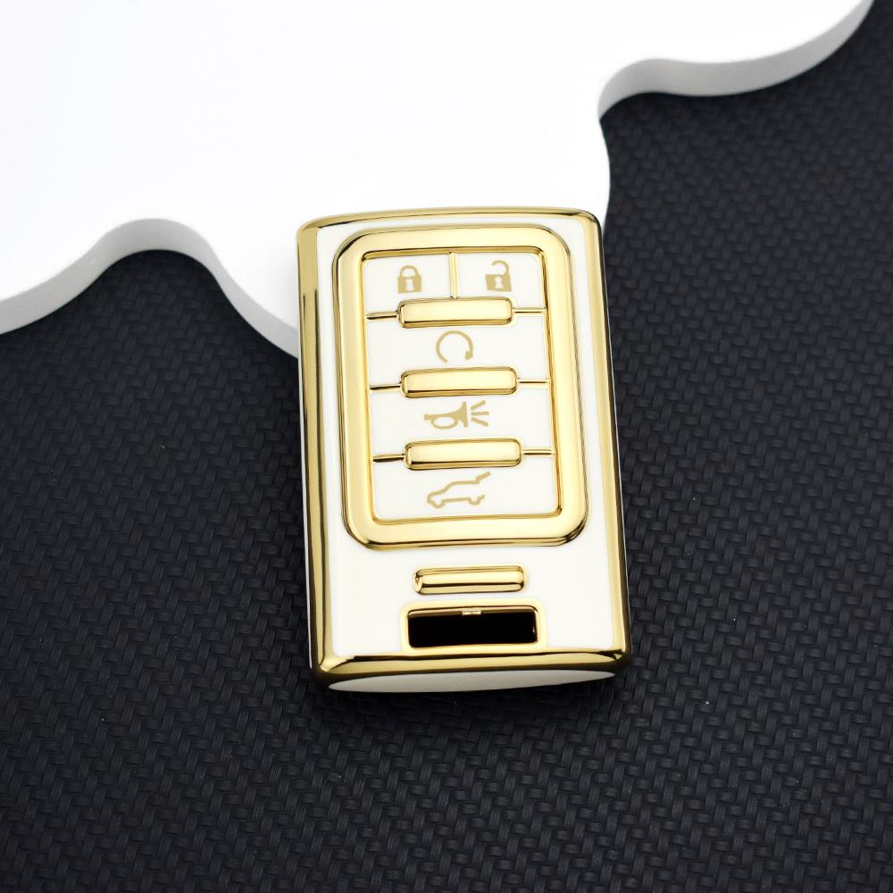 Car Key Case Cover For Cadillac Cts Ats 28T Ctsv Xts Dts Sls Srx Escalade Chevrolet C7 Corvette Tpu Anti-Scratch Bag Key Chain