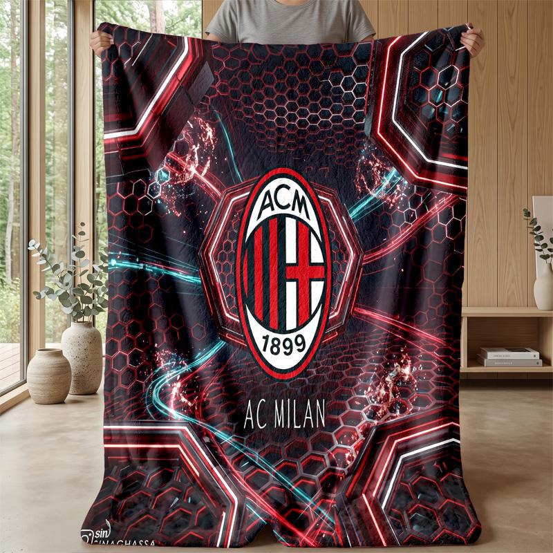 AC Milan Theme blanket Soft Flannel Blanket Plush Throw Blanket Cozy Sofa Bed Blanket for Home Decor