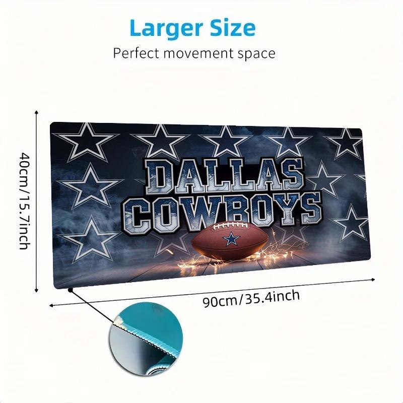 Dallas Cowboys Logo Farbe Mauspads Großes Gaming Tischkissen Rutschfestes Laptop Tablet Großes Mauspads XXL Matte Mini PC Spielmatte Mit Verriegeltem Rand