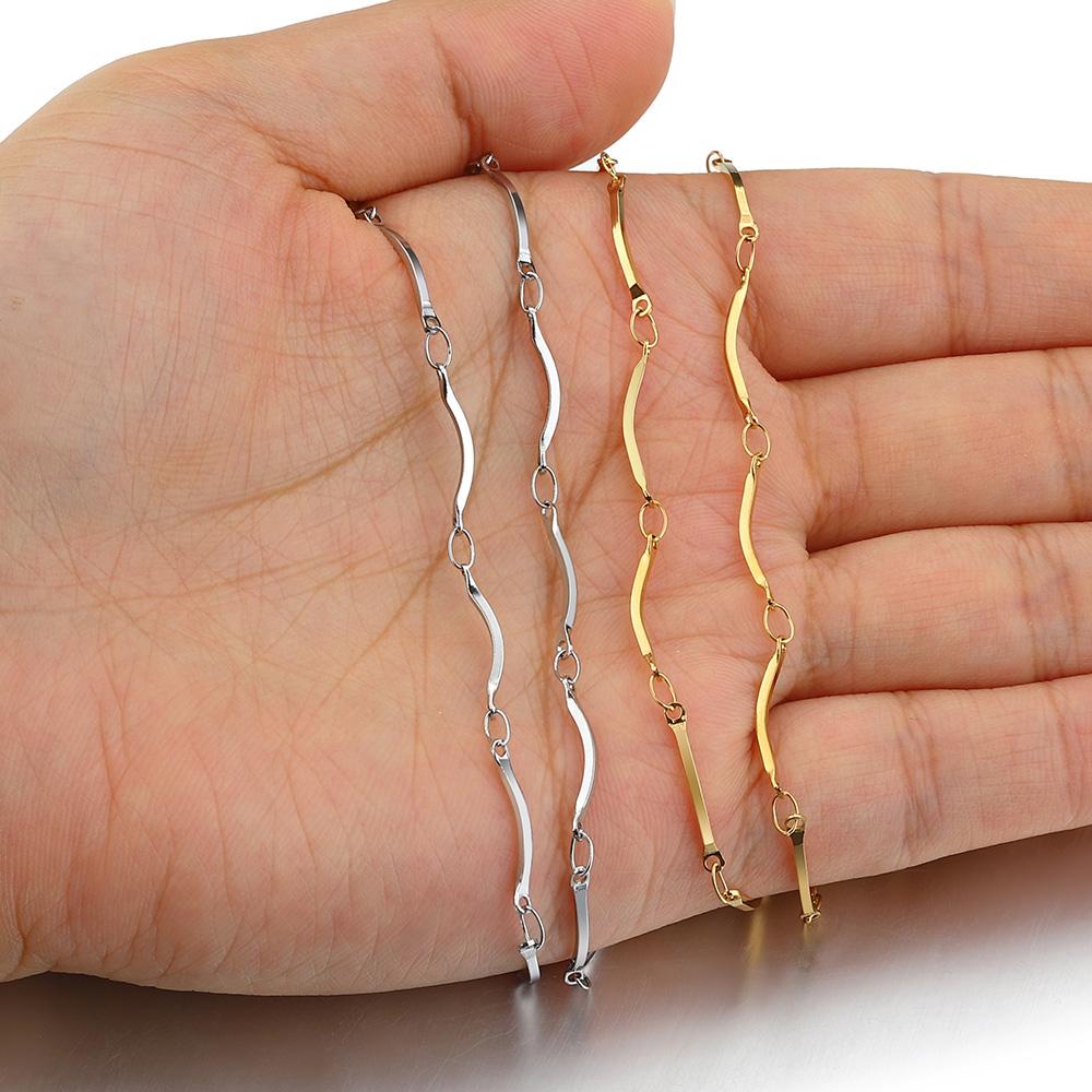 1Meter Stainless Steel Stick Chains for Jewelry Making Bracelet Necklace Gold  Chain Anklet Accessories Components DIY No Fade