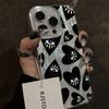 Creative Black Love Retro Phone Case For iPhone 16 E ProMax 15 Pro 14 13 12 11 Xr Xs Max Mini 7 8Plus Camlet Anti Drop Cover
