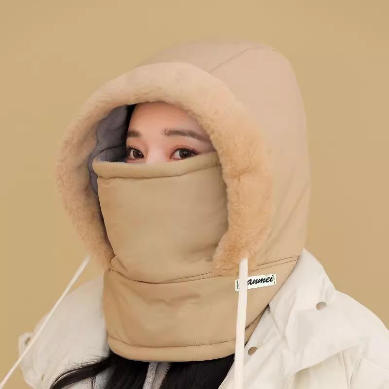 

Warm Lei Feng Hat Women s Thickened Cold-proof Baotou Hat Outdoor Windproof Cycling Snow Hat Face Mask and Neck Collar Integrated Hat M（56-58cm）