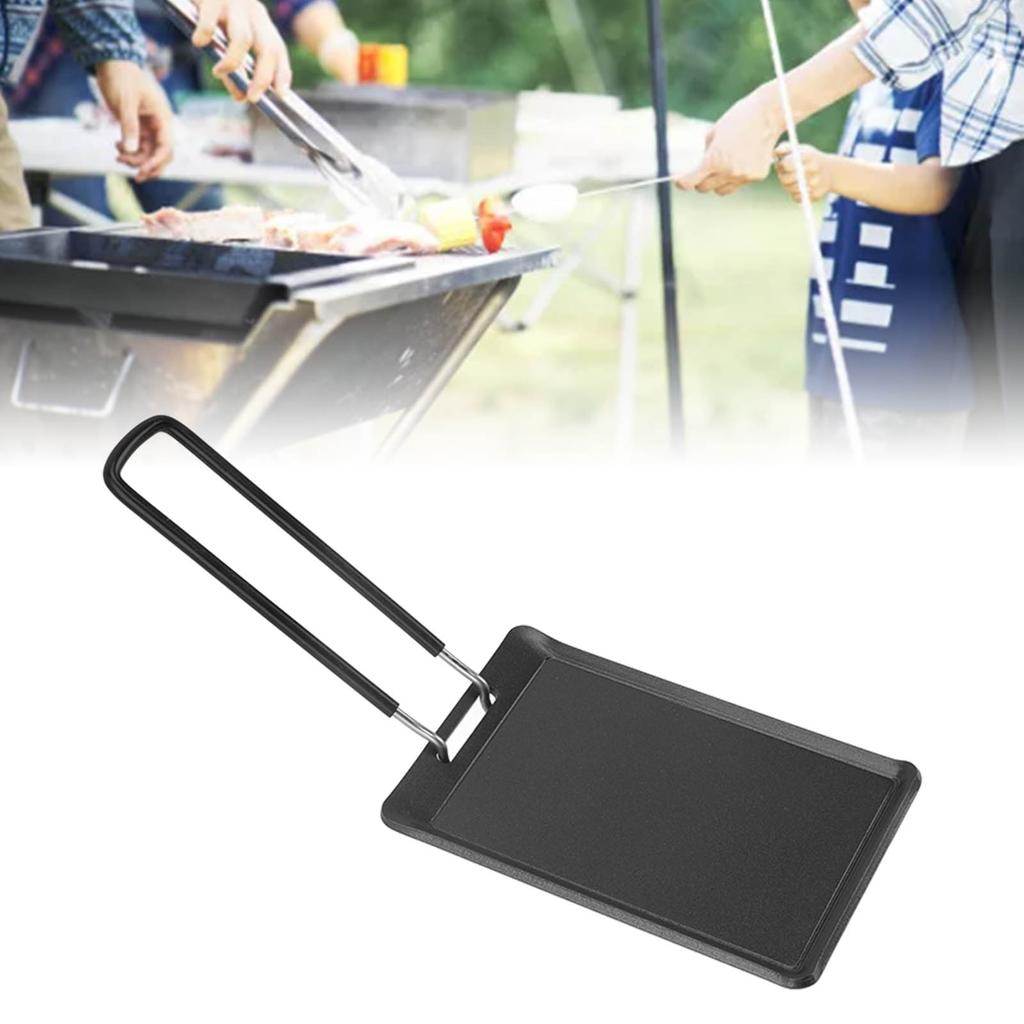 Camping Grill Pan, Portable     Fry Pan with Handle, Folding Design, Suitable for Outdoor Activities At Home, Fast Heating, Grilling and Roast