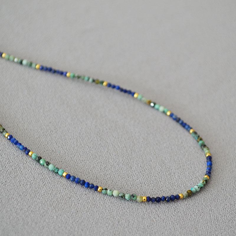 Turquoise Lapis Lazuli Handmade Beaded Necklace for Women