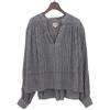 INDIA INDUSTRY Excellent condition Bshop exclusive check keyhole neck pullover shirt, women's, gray and navy. tops 1 Gray / navyUsed