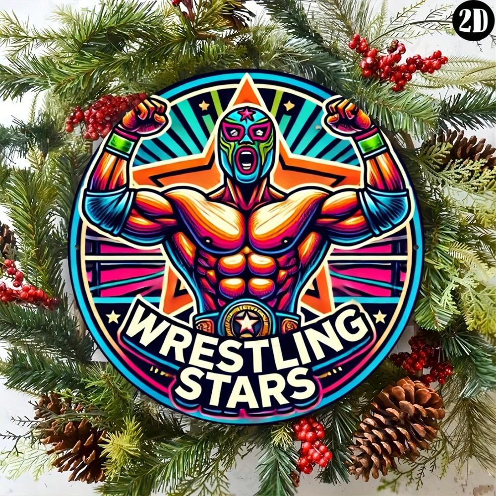 Wrestling Metal Sign Wall Art Gift Home Office Decor Indoor Outdoor