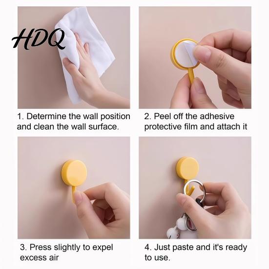 Kitchen Organizer Accessories 10PCS Adhesive Hooks Decorative Multi-colored Plastic Wall Hangers No Mounted Storage Hangers Drilling Required