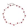 Stylish Clavicle Chain Red Flower Pendant Hypoallergenically Red Floral Necklace Lightweight Jewelry For Everyday Wear