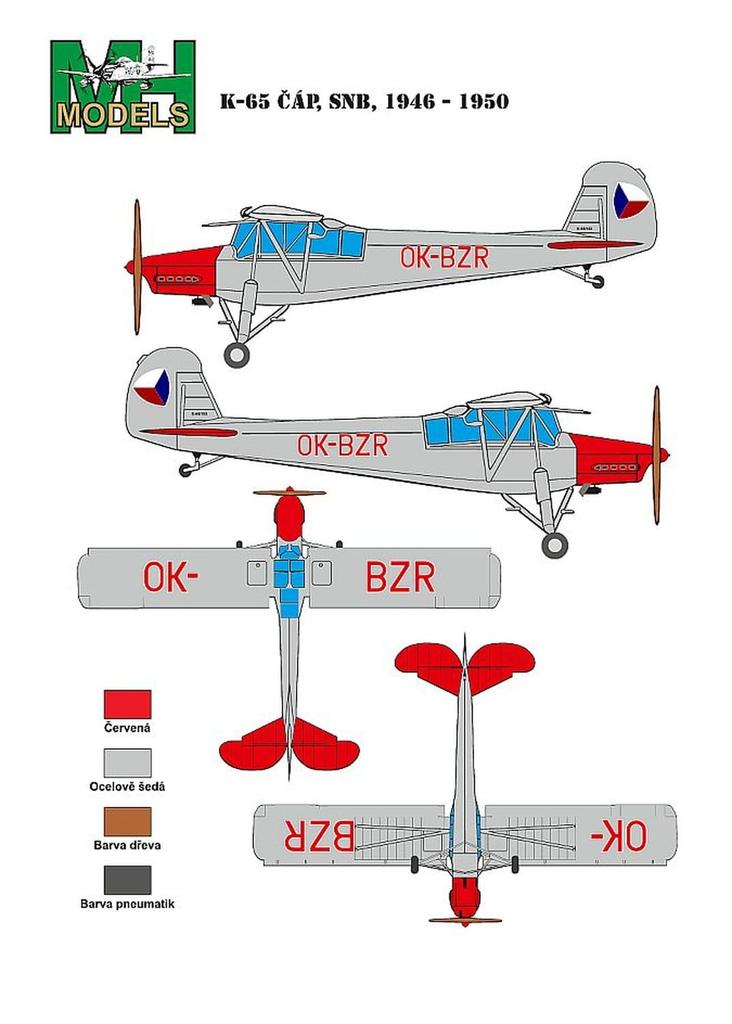 MH Models Chirp Fi156C Československé policejní značení Maskovací nálepka pro plastový model MHZX32057 1/35 K-65 (pro Tristar/Hobby