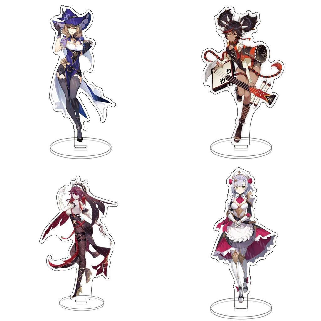 Artistic Genshin Impact Acrylic Stand With Colorful Characters Great For Gift Giving