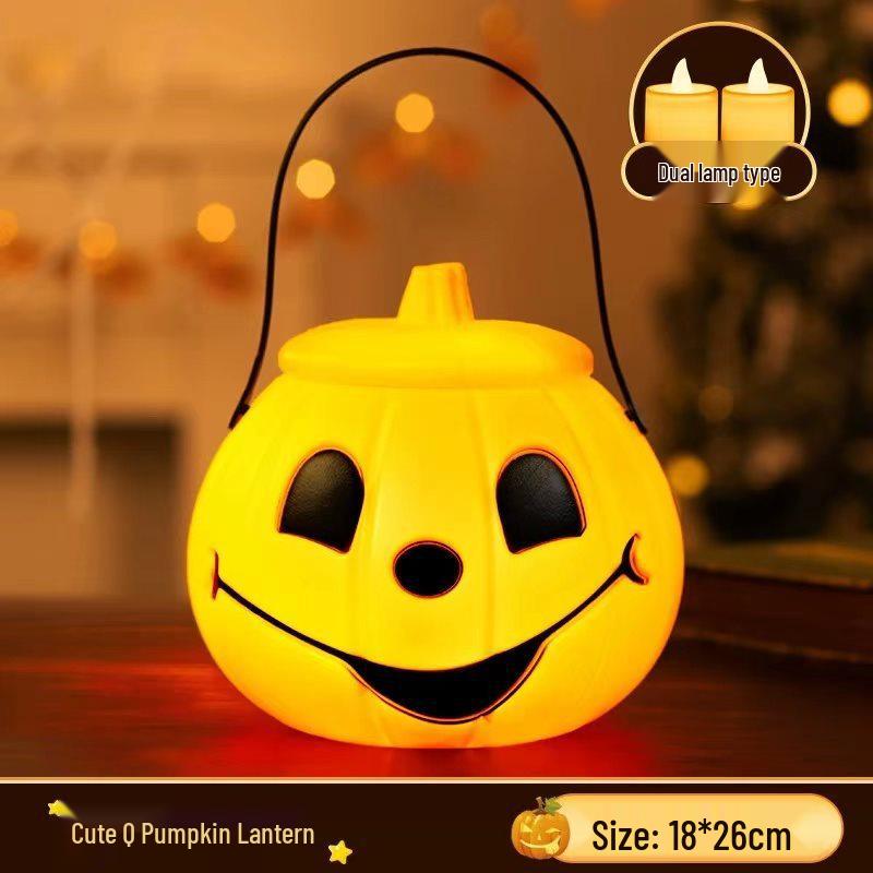 Halloween Pumpkin Lantern and Candy Bag with Luminous Effects for Trick-or-Treating