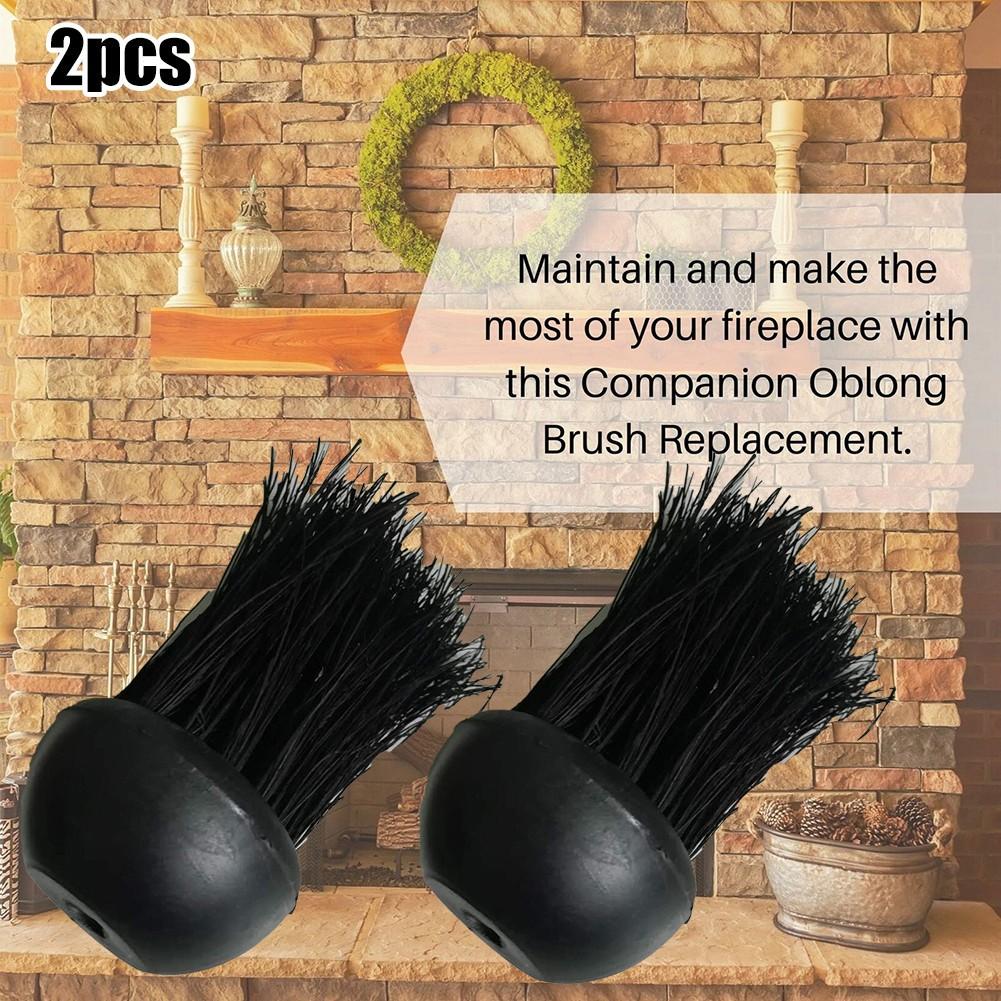 Coconut Palm Bristles Fireplace Brush Plastic Handle