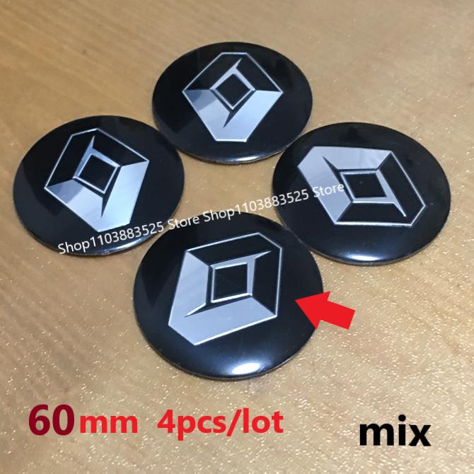 4pcs 56/60/65mm Wheel Center Hubcap Badge Stickers for Renault Captur Megane 2 3 4 Clio Arkana Laguna MK4 Duster Fluence Logan