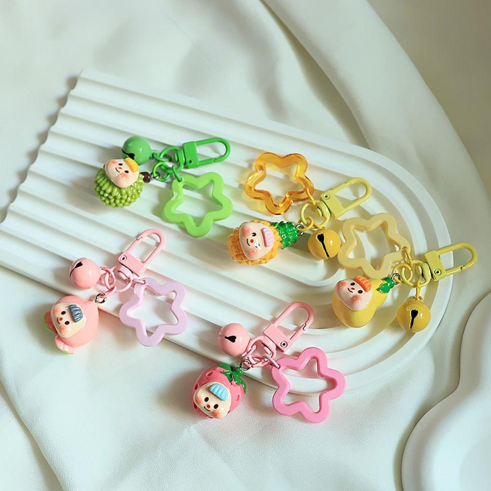 

Resin Fruit Keychain Pendant Bell Star Pendant Cartoon Couple