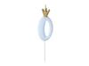 Partydeco Birthday Candle Number 0 Light Blue 9.5Cm