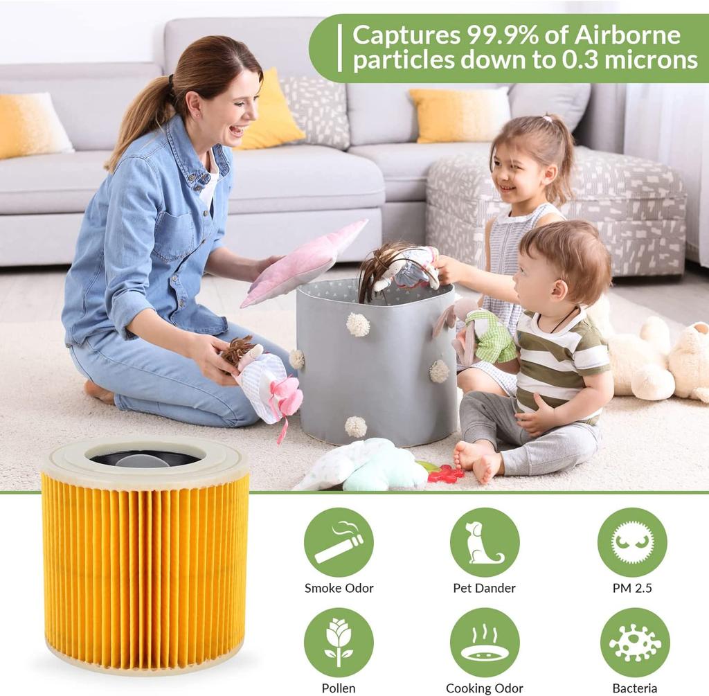 Filtr Hepa na mokro i sucho do odkurzacza Karcher A2004 A2054 A2204 A2656 WD2.250 WD3.200 WD3 Filtr kartridżowy Części zamienne