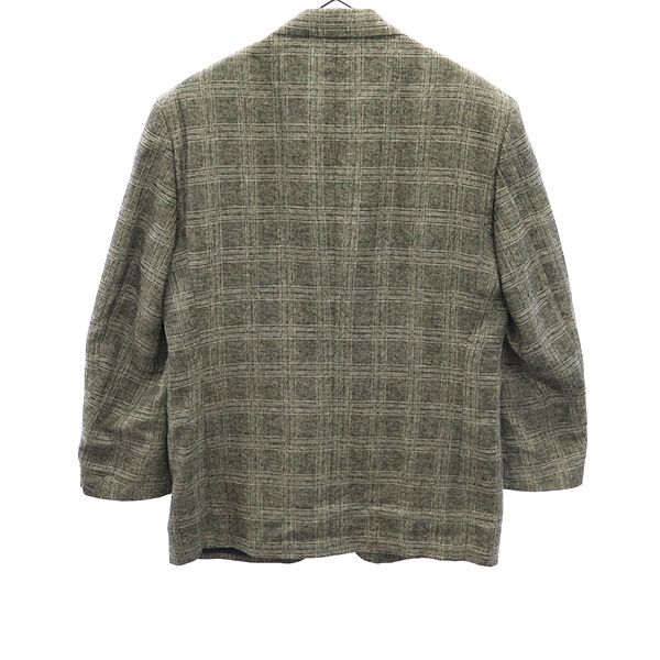 Durban Made In Japan Check Linen Wool Blend Tailored Jacket Gray Men's Used