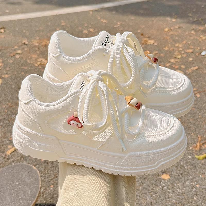 Fashion 2025 New Summer White Casual Shoes Elevator Sneakers Hollow Out Flats Breathable Mesh Platform Sneakers Women Chunky Sole