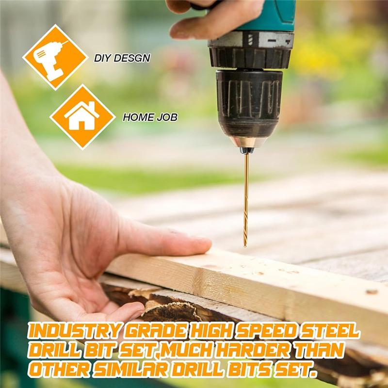 B97A-High Speed Steel HSS Micro Drill Bits 3/64"-1/8" 120 Pcs Drill Bits Set For Wood, Metal, Steel, Plastic, Aluminum Alloy