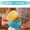6/12pcs Silicone Cupcake Liners Reusable Baking Cups Nonstick Easy Clean Pastry Muffin Molds 4 Shapes Round, Stars, Heart, Flowe