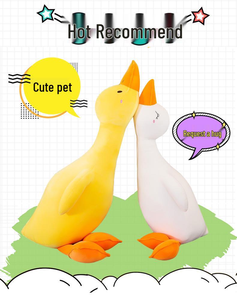 Adorable Derpy Duck Plush Pillow - Large Backrest Toy & Birthday Gift