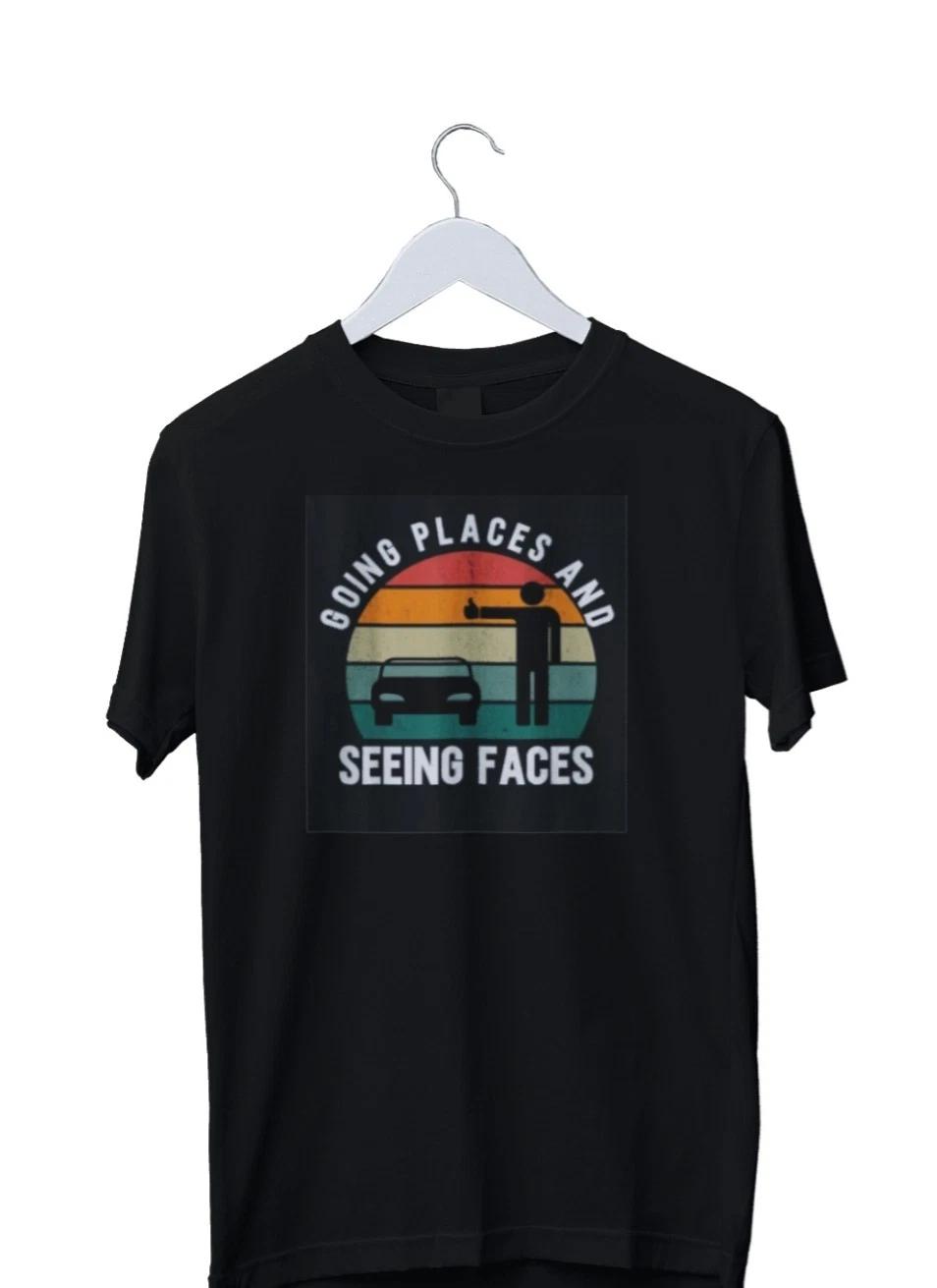 Men s and Women s T-shirts Going Places And Seeing Faces RetroGraphic L