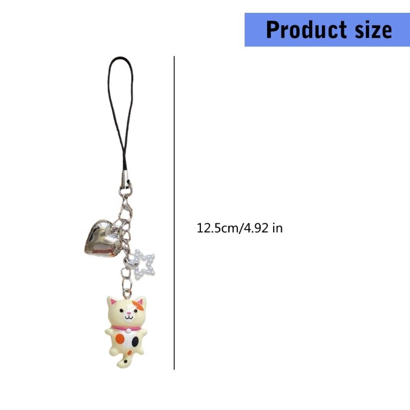 Practical Handmade Beadwork Cats Hanging Ornament Versatile Phone Charm Portable for Styles Upgrades Daily Use