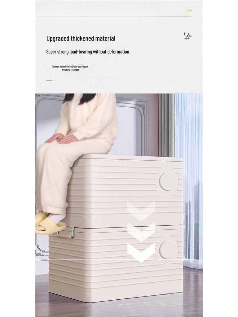 Große faltbare Aufbewahrungsbox mit Rädern - Verdickter Kunststoff für Spielzeug & Kleidung, Kostenloser Versand