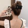 Women Gauze Flower Hair Clamp Flower Gauze Hair Claw with Rhinestone for Women and Girls Hair Accessories