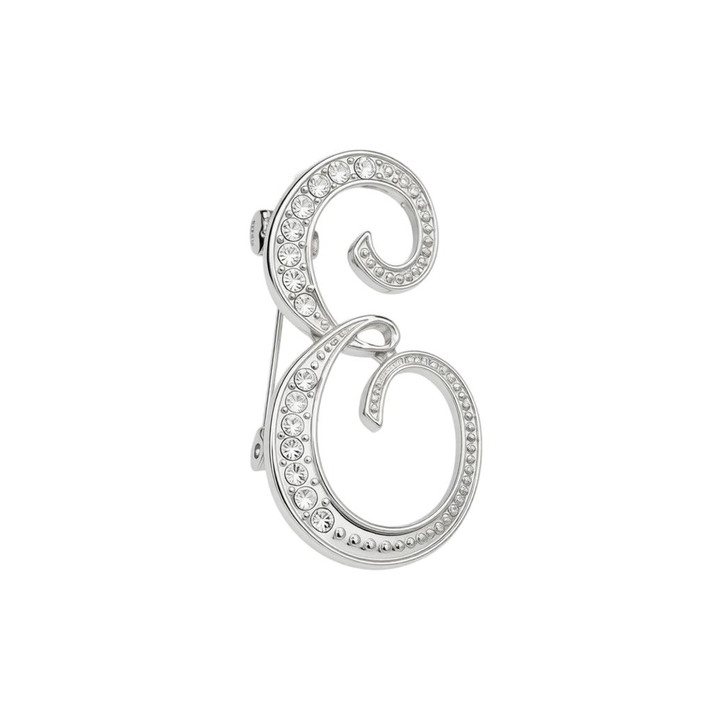 Alloy Letter Brooch with Embedded Crystals Elegant Alphabet Pin Suitable for Formal and Casual Wear Stylish Metal Letter Accessory