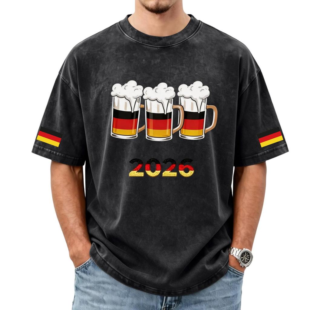 Men's Casual Short Sleeve T Shirt with 2026 Graphic Print and Themed Crew Neck Loose Fit Top for Fans