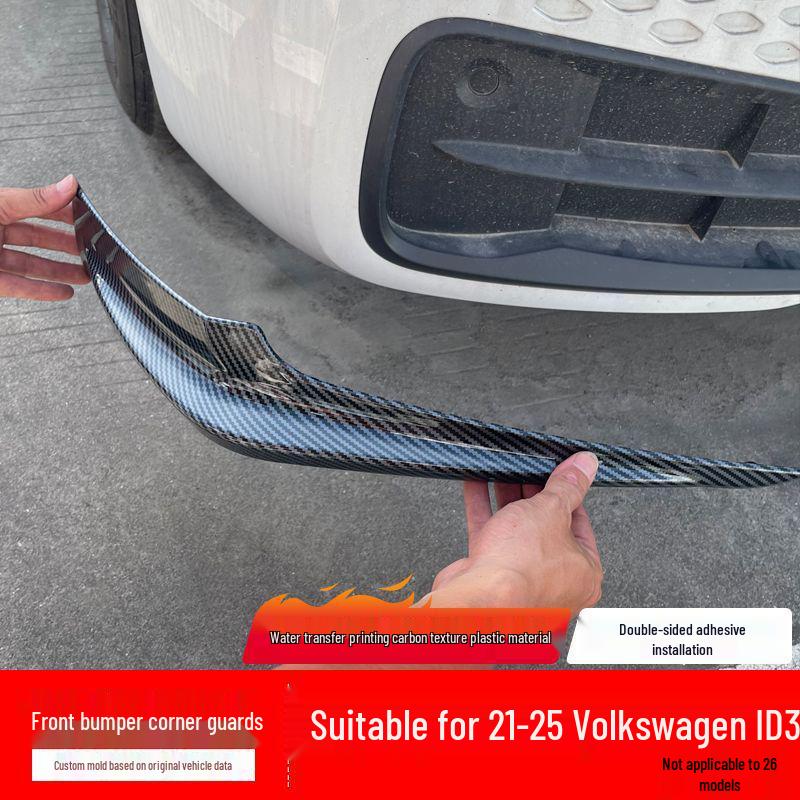 Kit Striscia Anti-Collisione e Protezione Angolare Paraurti Anteriore Volkswagen ID3.