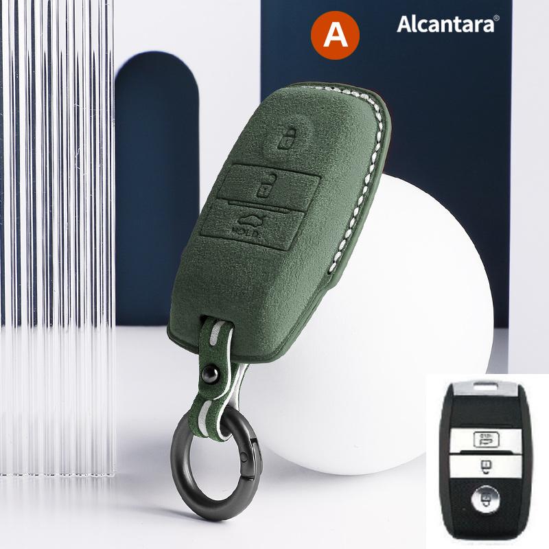 For Kia Rio Picanto Ql Sportage Ceed Cerato Forte Gt Stinger Sorento Optima K2 K3 K4 K5 Car Key Case Suede Keychain Cover Shell