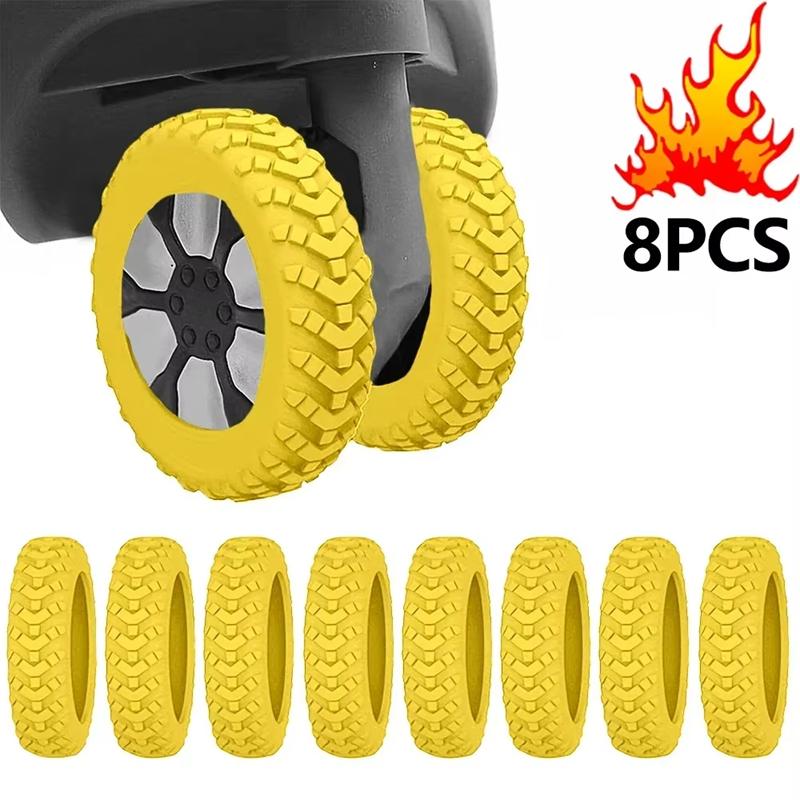 8Pcs/Set Thicken Texture Silicone Wheels Protector For Luggage Reduce Noise Travel Luggage Wheels Cover Luggage Accessories